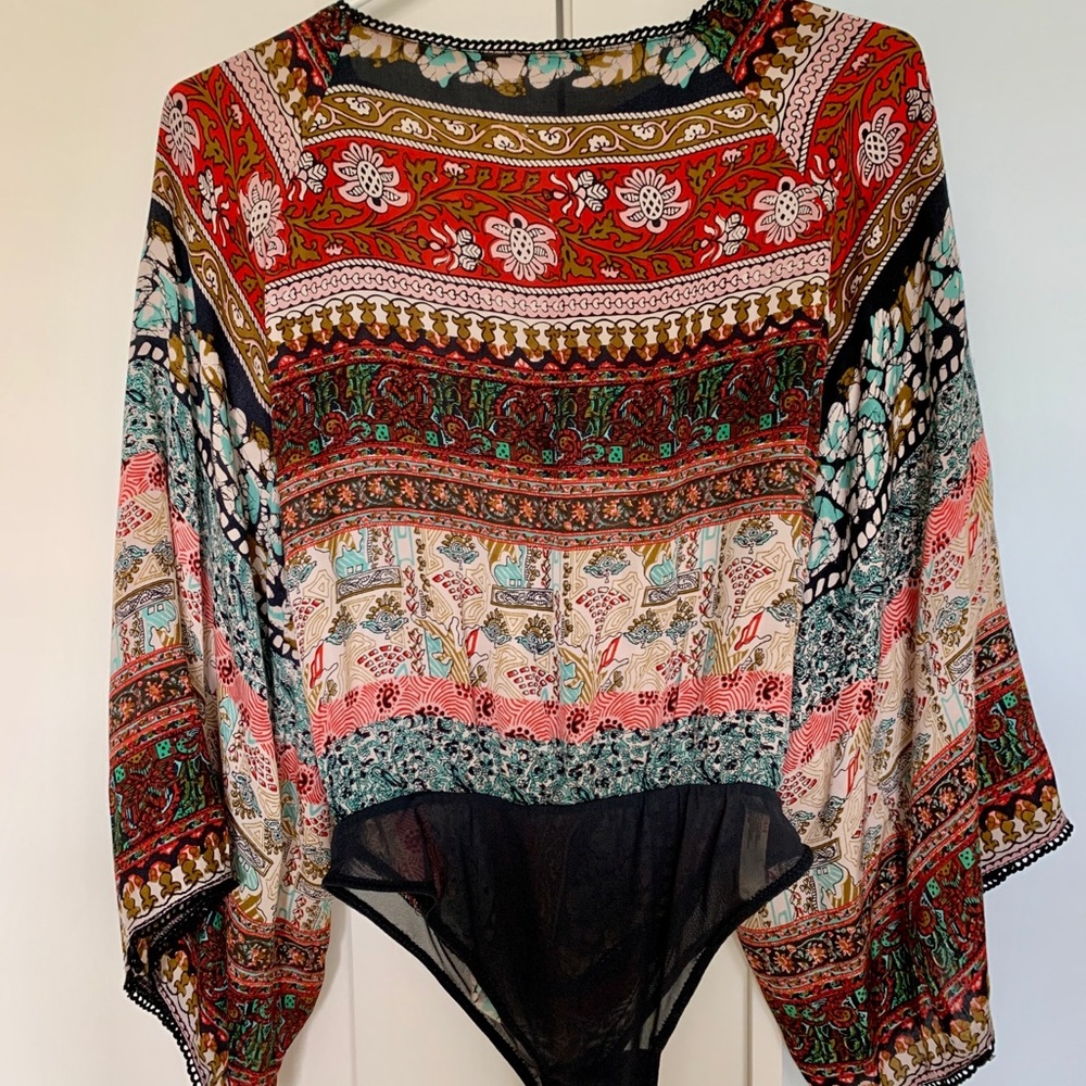 Free People Bohemian blouse/body suit